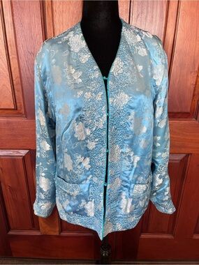 Silver Lake Vintage Reversible Tangzhuang XL Jacket  Embroidered  Frog China